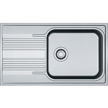 Evier à encastrer SMART SRX611-86L 860x500 1 grande cuve 1 petit égouttoir reversible vidage auto INOX LISSE 640637