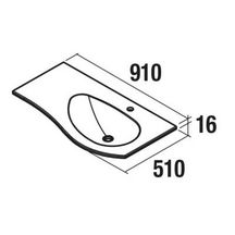 Plan Vasque MAM 900 gauche mineral solid Réf. 83946