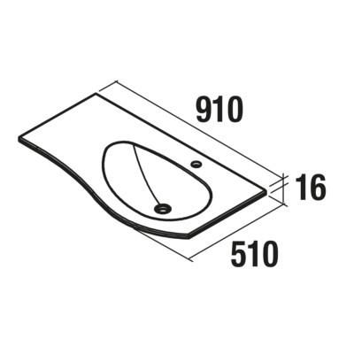 Plan Vasque MAM 900 gauche mineral solid Réf. 83946