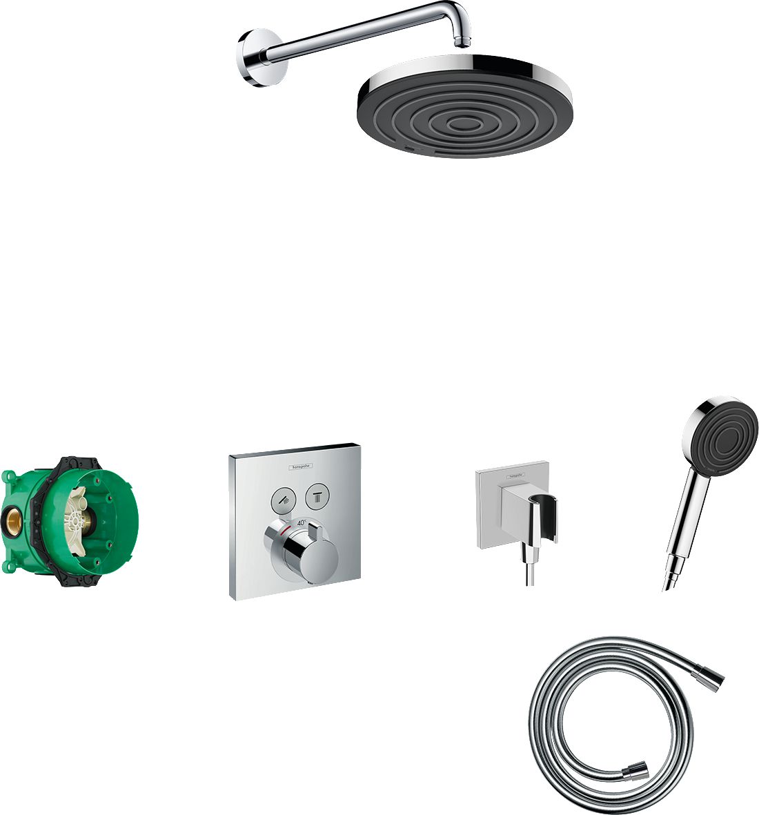 hansgrohe Pulsify S Pack encastré avec mitigeur thermostatique ShowerSelect, Chrome