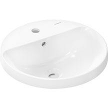 hansgrohe Xuniva S Vasque semi-encastrée 450/450 sans trou pour robinet avec trop-plein, Blanc