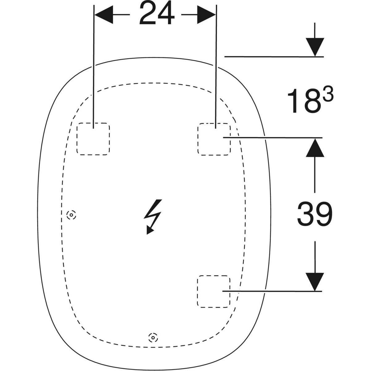 Miroir LED Geberit Option Oval, avec éclairage indirect, 60x80cm