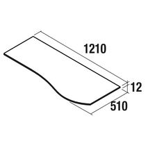 Plan de toilette gauche MAM 1200 en solid Surface Blanc Mat Réf. 83883