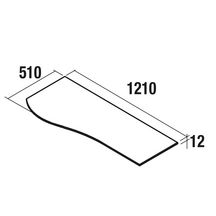 Plan de toilette droite MAM 1200 en solid Surface Blanc Mat Réf. 83882