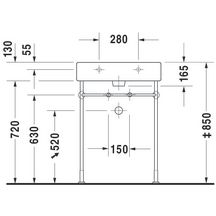 Lavabo VERO, 60 x 46,5, avec trop-plein et plage de robinetterie, Blanc Réf. 0454600000