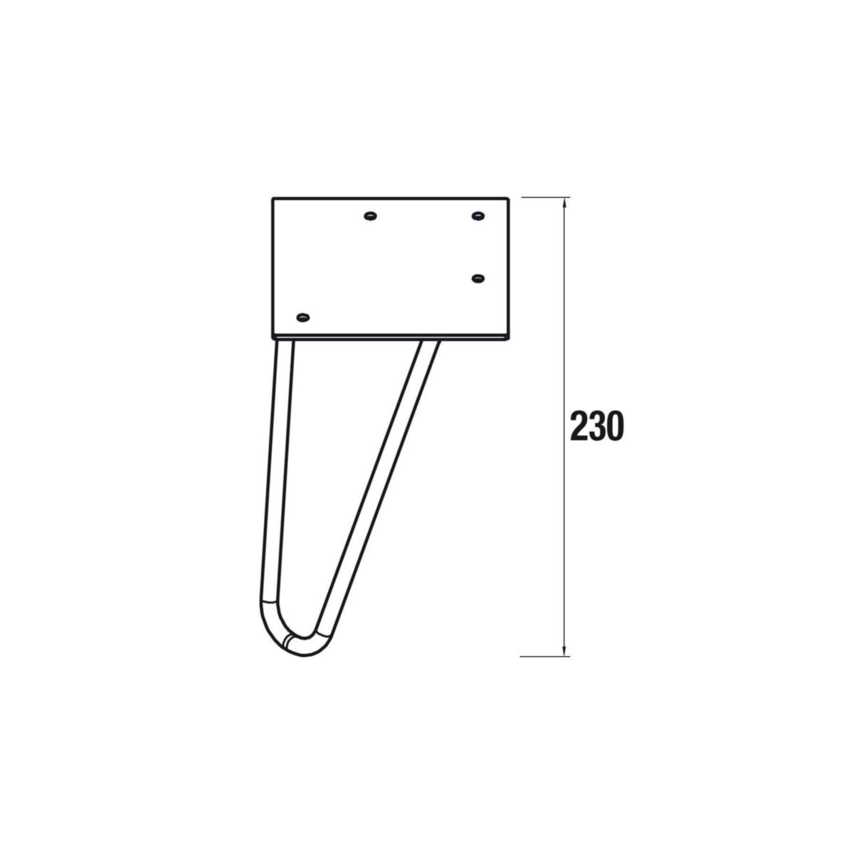 Lot de 2 pieds pour meuble UNIIQ finition chromé 23 cm Réf. 24715