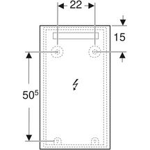 Miroir LED Geberit Option Basic Square, éclairage en haut, largeur 40cm,hauteur 70cm, aluminium anodisé