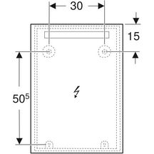 Miroir LED Geberit Option Basic Square, éclairage en haut, largeur 50cm,hauteur 70cm, aluminium anodisé