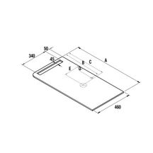 Plan de toilette avec porte-serviettes 12mm d'épaisseur 2001-2400 Solid Surface Blanc Mat Réf. 24469