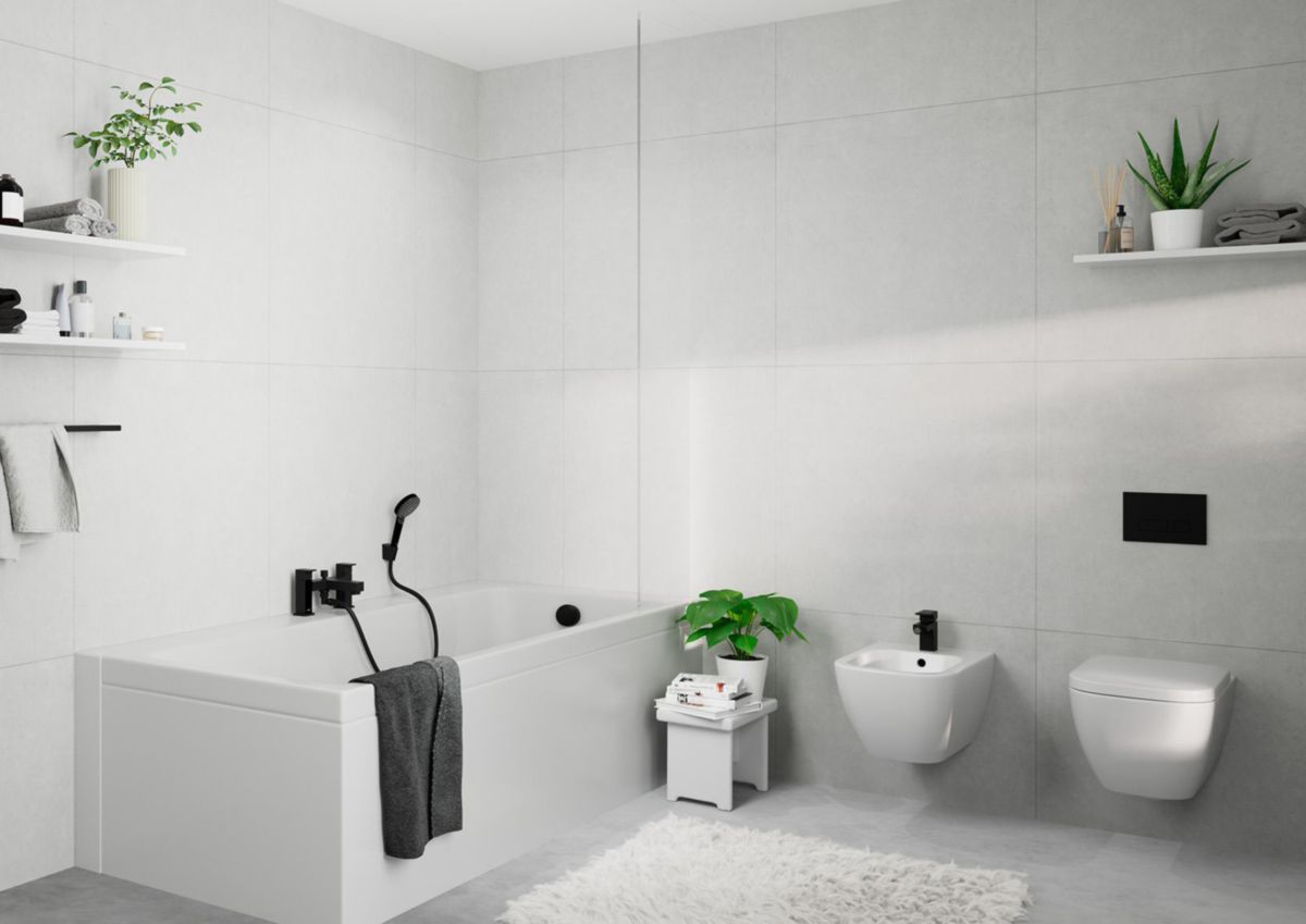 Mitigeur bidet avec tirette et vidage synthétique Noir mat Vernis Shape  Réf. 71211670