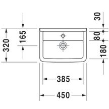 Lave-mains STARCK 3, 45 x 32, avec trop-plein et plage de robinetterie, Blanc Réf. 0750450000