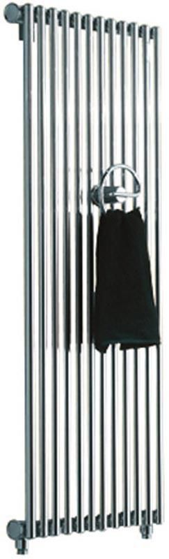 Radiateur eau chaude Acova Kéva  vertical simple, puissance 598W (dT50), hauteur 1800 mm, largeur 398 mm, 12 éléments, raccordement excentré par le bas, Aller/Retour réversible, appareil réversible Haut/Bas, finition chromée Réf. HKO-180-040