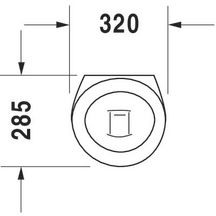 Urinoir sans mouche, 32 x 28,5, alimentation et évacuation cachées, action siphonique, fixations incluses, version sans couvercle, Blanc Réf. 0834320000