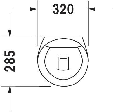 Urinoir sans mouche, 32 x 28,5, alimentation et évacuation cachées, action siphonique, fixations incluses, version pour couvercle, Blanc Réf. 0835320000