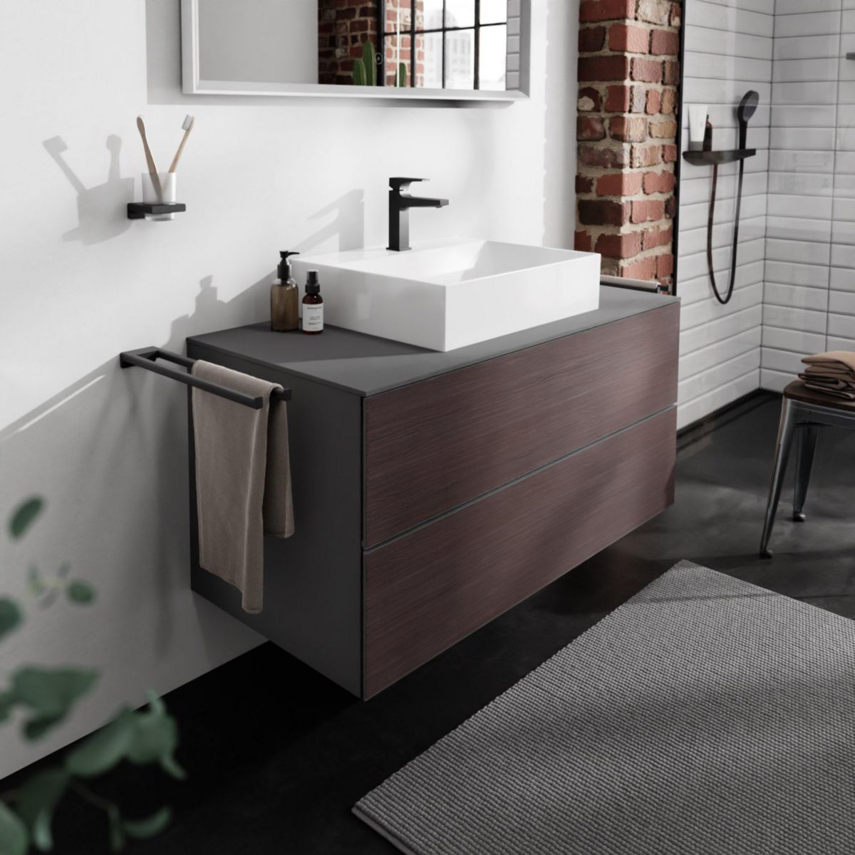 hansgrohe Xevolos E Lavabo à poser 600/480 sans trop plein, percé pour robinet, SmartClean, Blanc