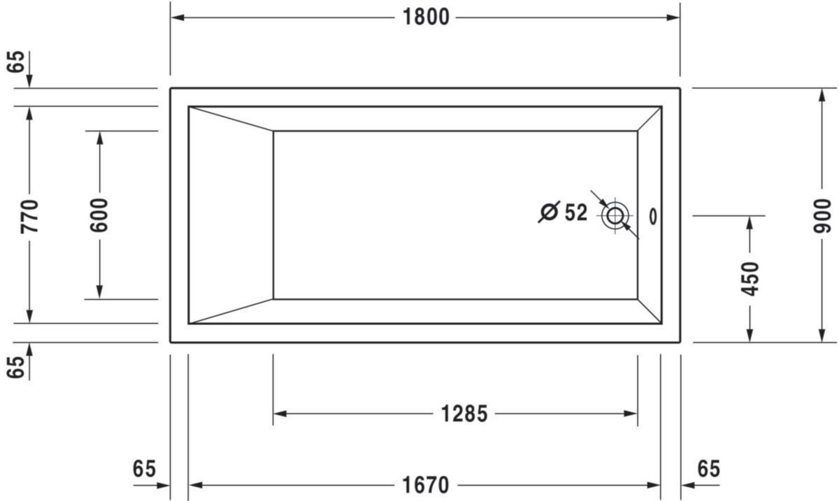 Baignoire starck 1800x900mm blanc réf. 700050000000000