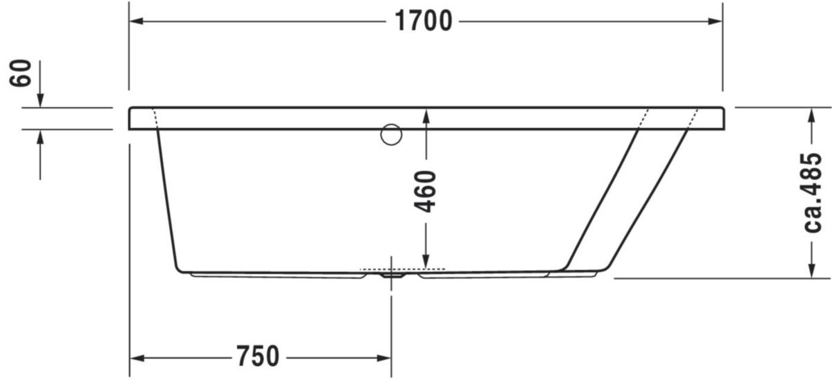 Baignoire paiova 1700 x 1000 mm blanc Réf. 700225000000000