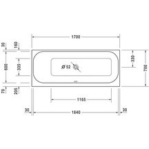 Baignoire Happy D2 1700x700mm blanc a encastrer angle gauche réf. 700310000000000