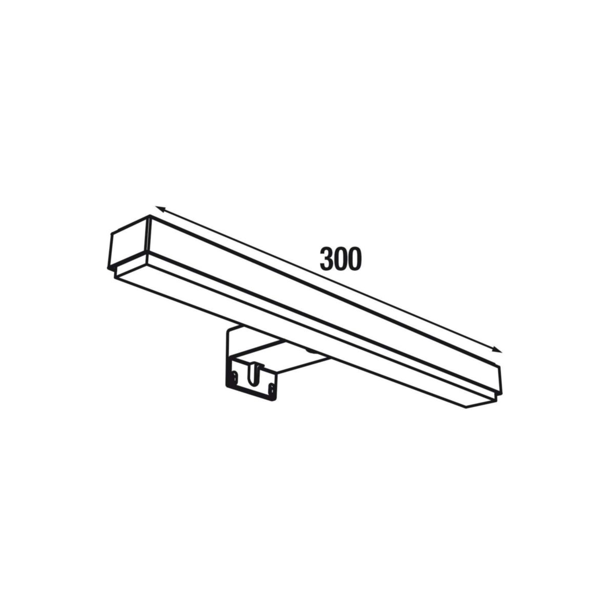 Applique VINCI 300mm finition noir mat avec éclairage LED IP44 Réf. 26343