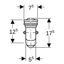 Siphon en S Geberit pour urinoir, avec accessoires de montage, d40, sortie horizontale, avec sonde: d=40mm, blanc alpin