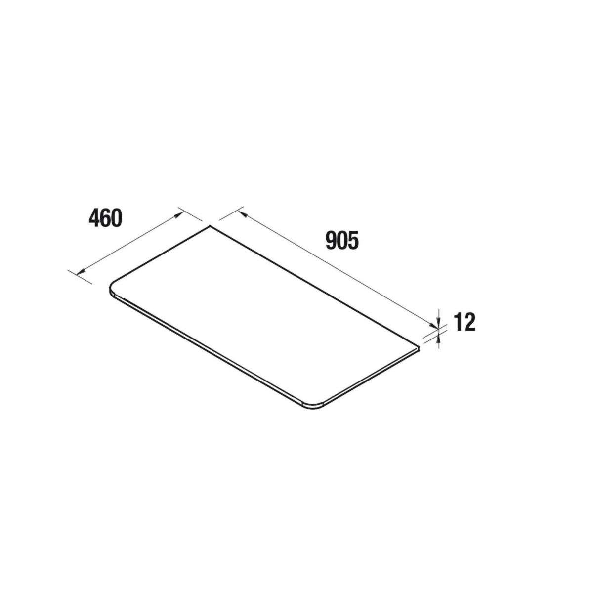 Plan de toilette UNIIQ 900 en solide surface blanc mat Réf. 24727