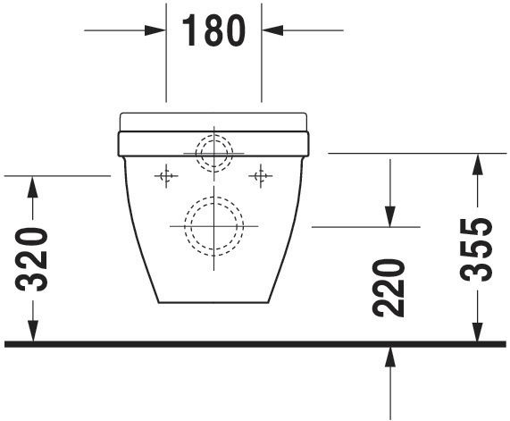 Cuvette suspendue starck 3 fp blanc réf. 22010900001