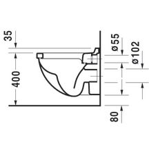 Cuvette suspendue COMPACT STARCK 3, 36x48,5, à fond creux, Blanc réf. 2202090000