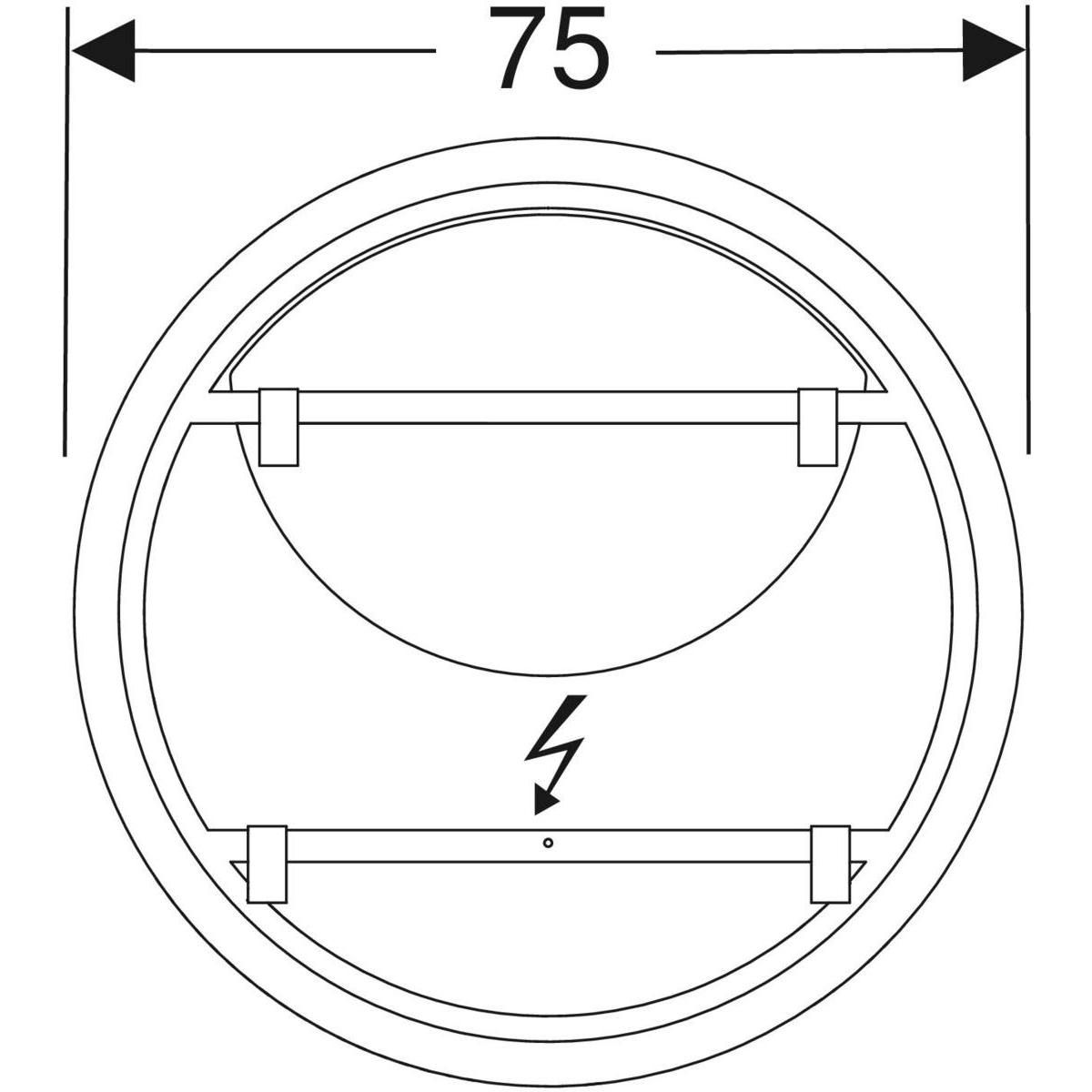 Miroir LED Geberit Option Round, avec éclairage indirect et indirect, diamètre 75cm