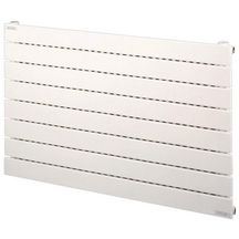 Radiateur eau chaude Acova Fassane horizontal simple, à ailettes, puissance 742W (dT50), hauteur 518 mm, largeur 800 mm, 7 éléments, raccordement latéral de même côté, Blanc RAL 9016 Réf. V6LX-051-080