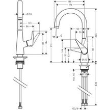 hansgrohe Talis M51 Mitigeur de cuisine 220, 1 jet, Chrome