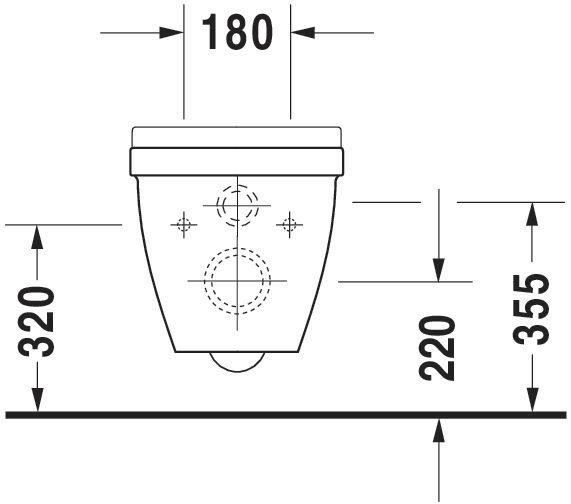 Cuvette suspendue starck 3 +5cm blanc réf. 22150900001