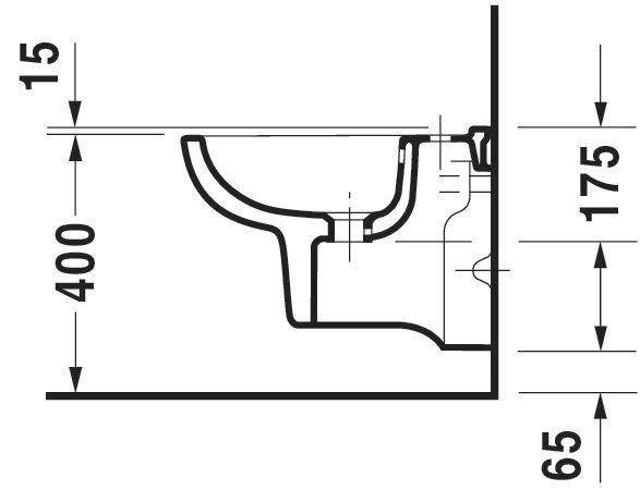 Bidet suspendu D-CODE, 48cm, Blanc réf. 2237150000