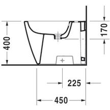 Bidet sur pied 57cm Happy D2 blanc back to wall réf. 2267100000