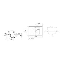 Plan Vasque S40 500 ceramique Réf. 21564