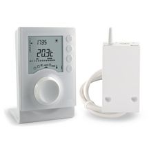 Thermostat d'ambiance Tybox 1137 programmable radio pour chaudière et PAC - mode confort / économique - connectable - fonctionne sur piles Réf. 6053064