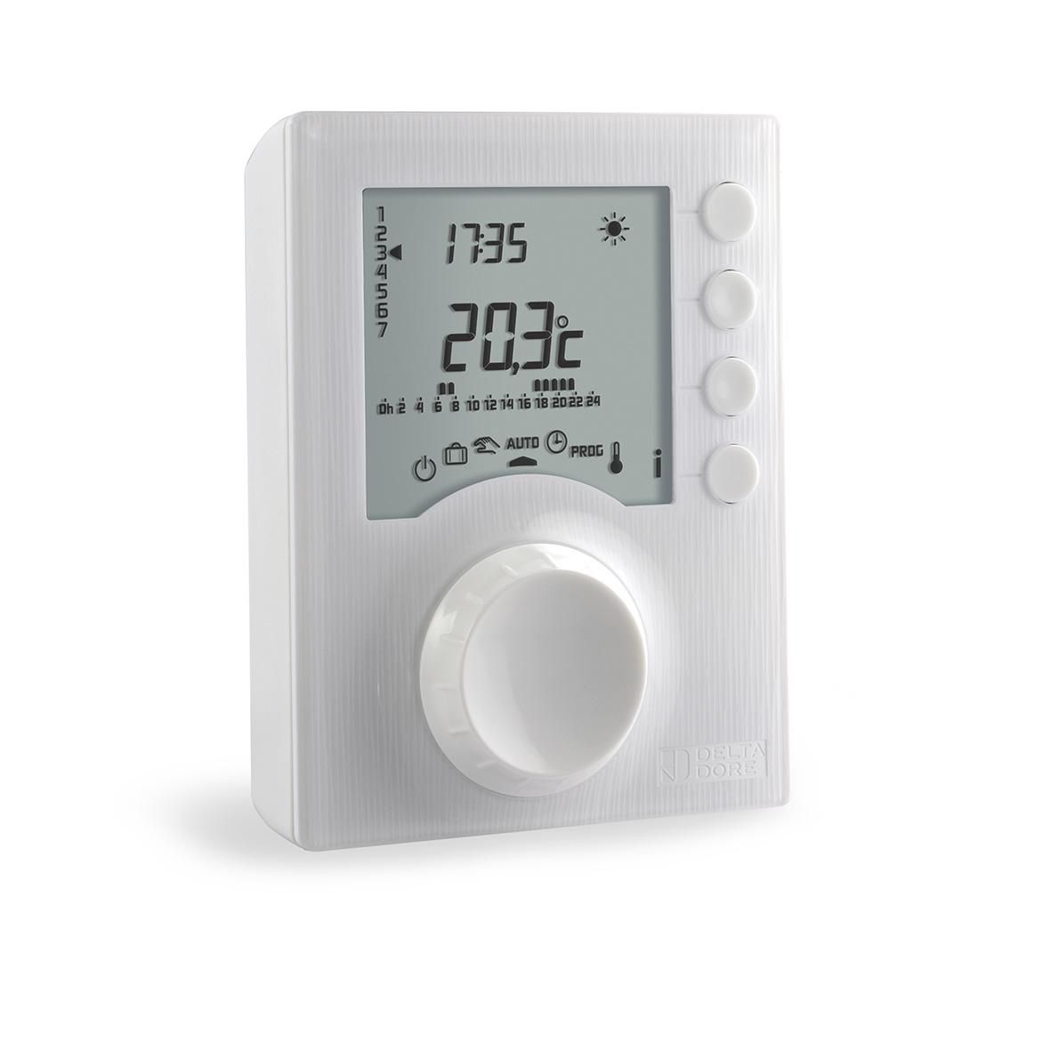 Thermostat d'ambiance Tybox 1137 programmable radio pour chaudière et PAC - mode confort / économique - connectable - fonctionne sur piles Réf. 6053064