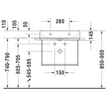 Lavabo Durasquare 600 mm blanc Réf 2353600041