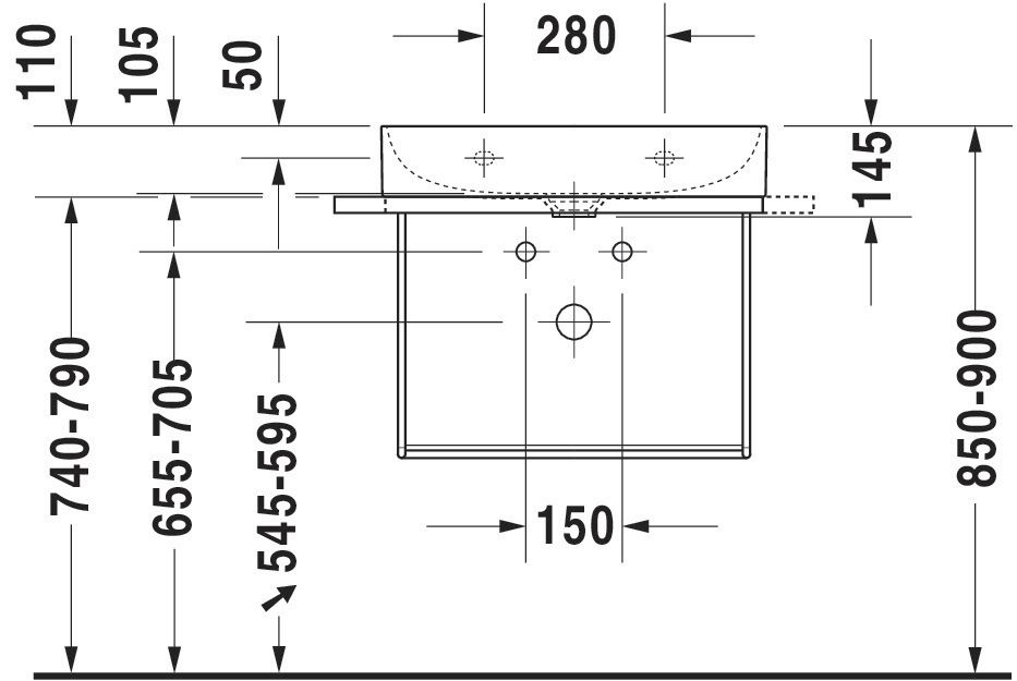 Lavabo Durasquare 600 mm blanc Réf 2353600041