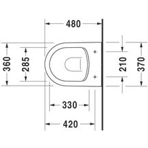 Cuvette suspendue Me by Starck compact rimless à fond creux, système Durafix inclus, UWL classe 1, blanc satiné Réf. 2530092600