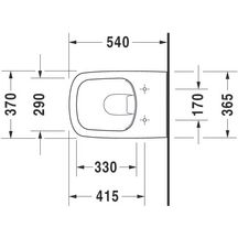 Cuvette suspendu 54cm Durastyle blanc rimless Wondergliss réf. 25380900001