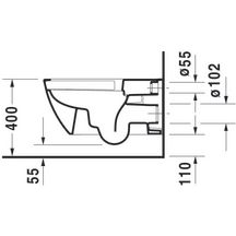 Cuvette suspendu 620mm Happy D2 blanc fc rimless Wondergliss réf. 25500900001