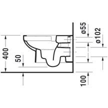 Cuvette DURASTYLE suspendue BASIC RIMLESS à fond creux réf. 2562090000