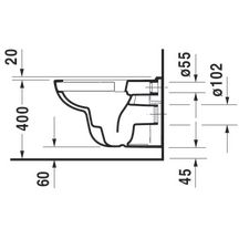 Cuvette suspendue sans bride 545 mm D-Code, blanc réf. 2570090000