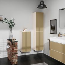 hansgrohe Xevolos E Demi-colonne 400/360 Beige mat, charnière de porte gauche, Façade: Bronze texturé