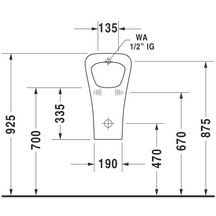 Urinoir Durastyle blanc alimentation arriere Wondergliss Réf. 28043000001