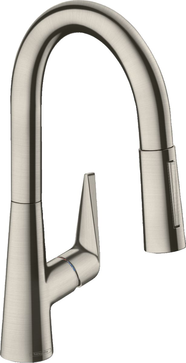 hansgrohe Talis M51 Mitigeur de cuisine 160, avec douchette extractible 2 jets, Aspect acier inox