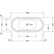 Baignoire ovale starck 1800 x 800mm Réf. 700009000000000