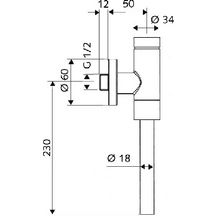 Robinet poussoir d'urinoir BASIC 15 x 21 sans robinet d'arrêt réf. 024760699