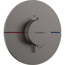 hansgrohe ShowerSelect Comfort S Set de finition pour mitigeur thermostatique encastré, Noir chromé brossé