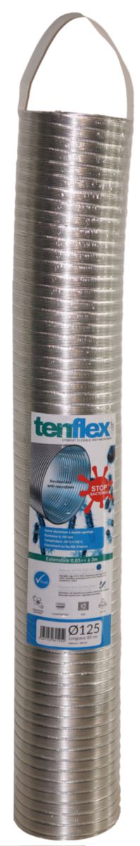 Tenflex alu laquée anti-microbien Lg.85cm Ext.3m D.160 Réf. 084160